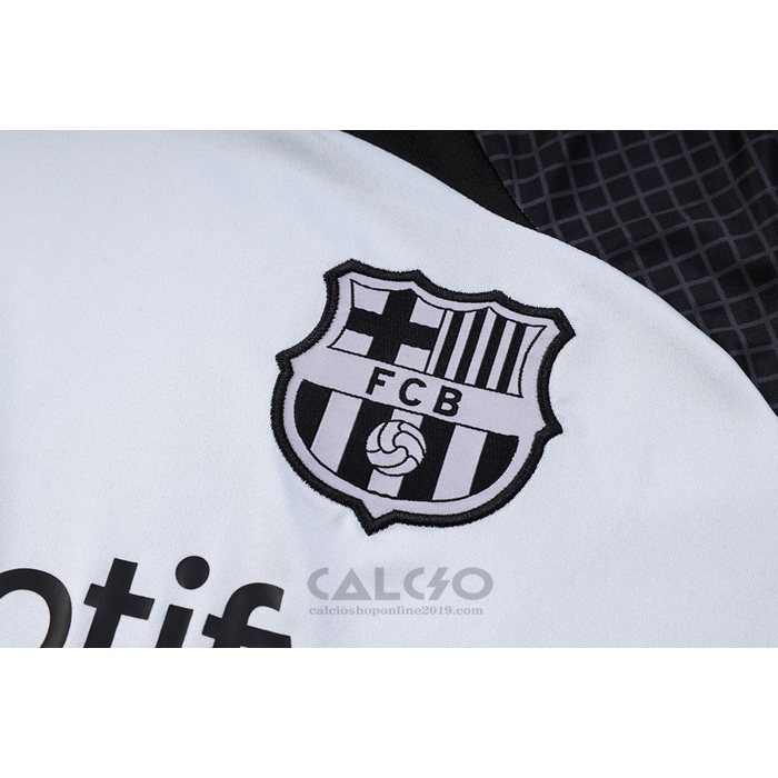 Tuta da Track FC Barcellona Manica Corta 2023-2024 Grigio - Pantaloncini